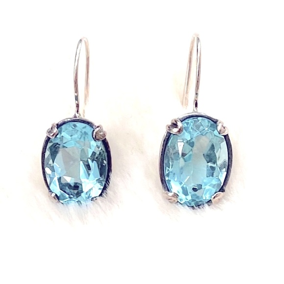 Silpada Jewelry - Silpada Vintage RARE Aqua Glass & Sterling Silver Filigree Blue Drop Earrings